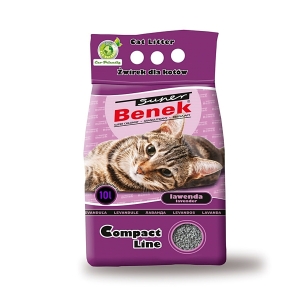 Żwirek dla kota BENEK-SUPER COMPACT LAWENDA 10L