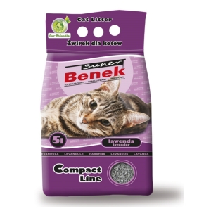 Żwirek dla kota BENEK-SUPER COMPACT LAWENDA 5 L