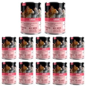 Pet Republic Karma mokra dla kota łosoś z warzywami w sosie 400g x 12 szt