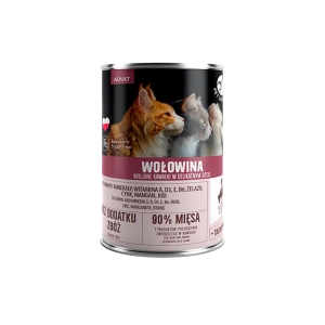 Pet Republic Karma mokra dla kota z wołowiną i warzywami w sosie 400g x 12 szt