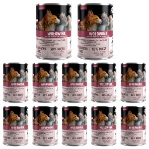 Pet Republic Karma mokra dla kota z wołowiną i warzywami w sosie 400g x 12 szt