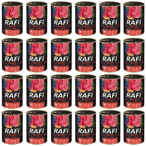 Rafi karma mokra z wołowiną, borówką i żurawiną 24 x 400 g