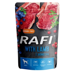 Rafi karma mokra z jagnięciną, borówką i żurawiną 10 x 500 g