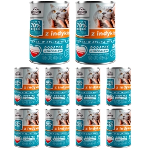 Kawałki dla kota w delikatnym sosie z indykiem, 400g x 10 szt
