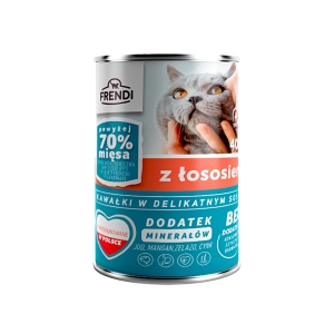 Kawałki dla kota w delikatnym sosie z łososiem, 400g x 10 szt