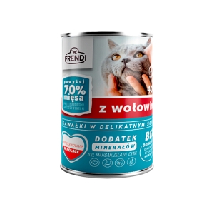 Kawałki dla kota w delikatnym sosie z wołowiną, 400g x 10 szt