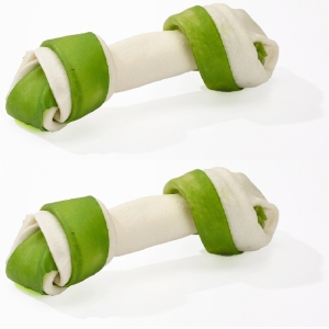 Maced Kość Wiązana biało-zielona 11 cm 2 szt