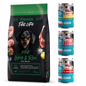 Fitmin For Life Lamb and Rice Mini 12 kg + 3 Puszki