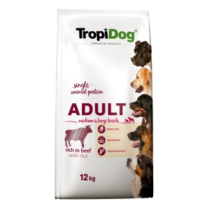 TropiDog Premium Adult Wołowina i ryż 12 kg