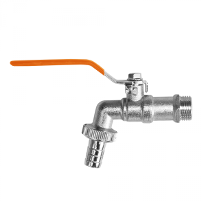 Kran kulowy 1/2" na wąż 1/2" MOSIĄDZ niklowany GKK031213