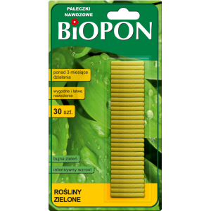 Pałeczki nawozowe do roślin zielonych 30 szt Biopon