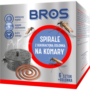 BROS spirale na komary 6 szt z dekoracyjną osłonką